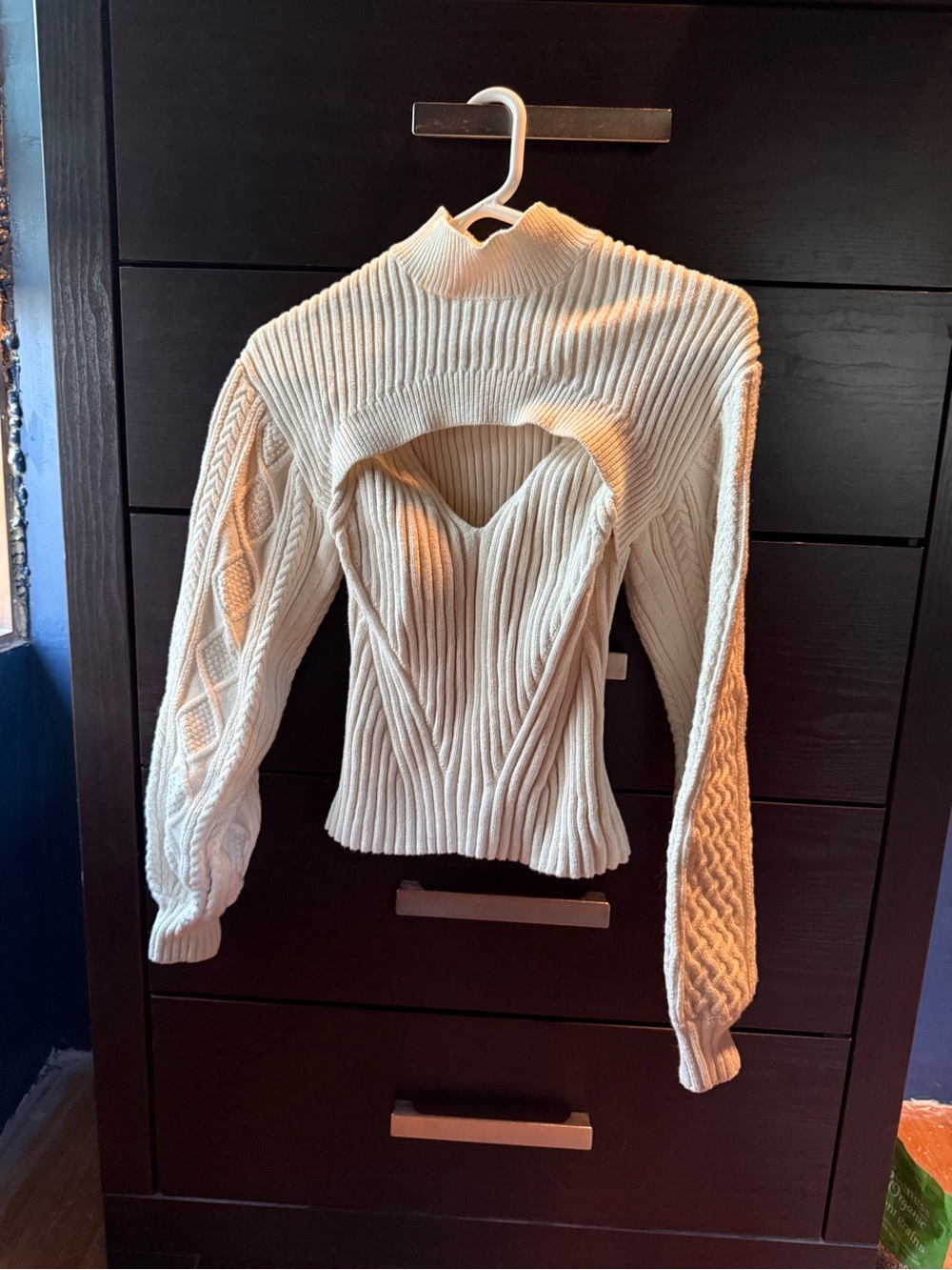 Jonathan Simkhai Cream Ribbed Knit Sweater